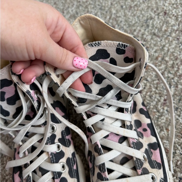 Converse Pink and Black Animal Print High-Tops - Picture 4 of 4